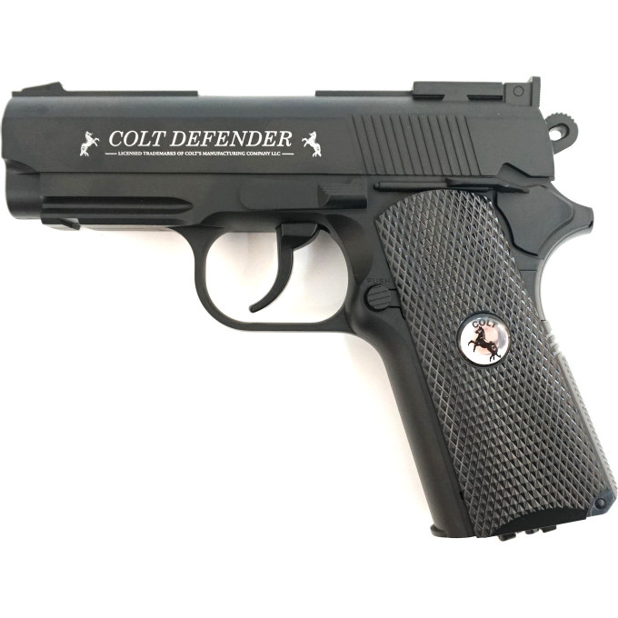 Пистолет пневматический UMAREX COLT DEFENDER чёрный с чёрными пластиковыми накладками 5.8310